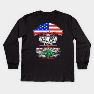 American Grown With Lebanese Roots - Gift for Lebanese With Roots From Lebanon Kids Long Sleeve T-Shirt